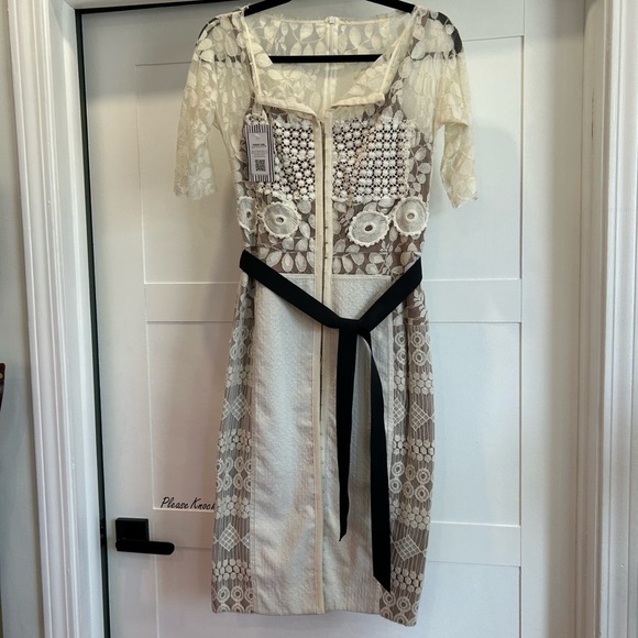 Anthropologie Byron Lars Carissima Sheath Dress Size 00 Petite Ivory ZA S/XS - Picture 3 of 7